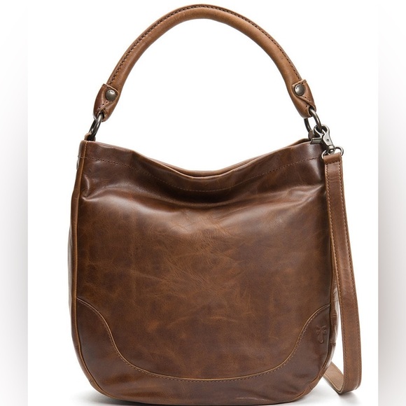 Frye Melissa Genuine Leather Hobo Dark Brown Slate - Picture 10 of 13